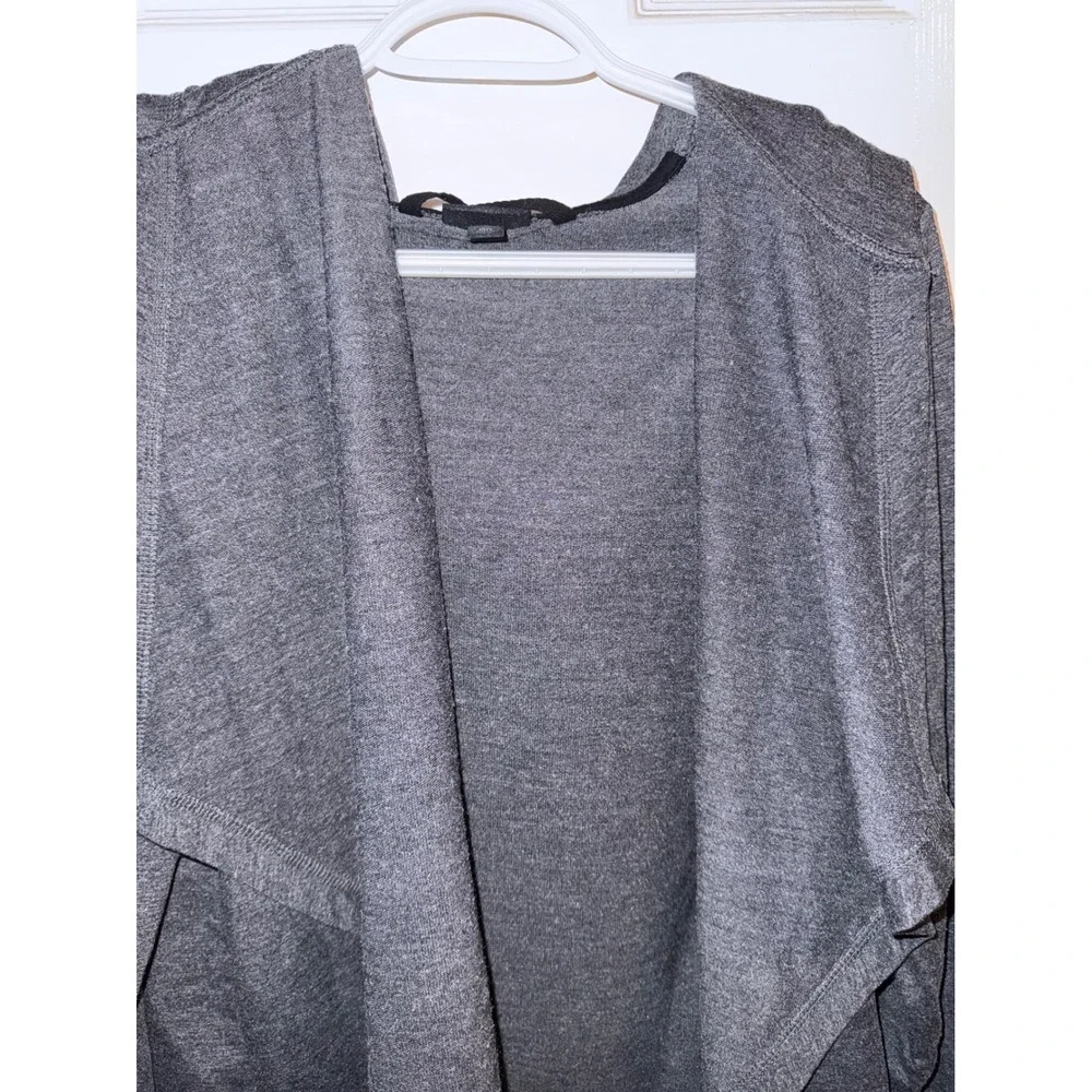 Torrid‎ Open Front Hooded Cardigan Womens 00 Gray Good Stretch Draped Raglan